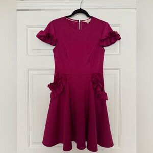Ted Baker Fuchsia Fit & Flare Dress ✨ Size: UK 2 / US 4